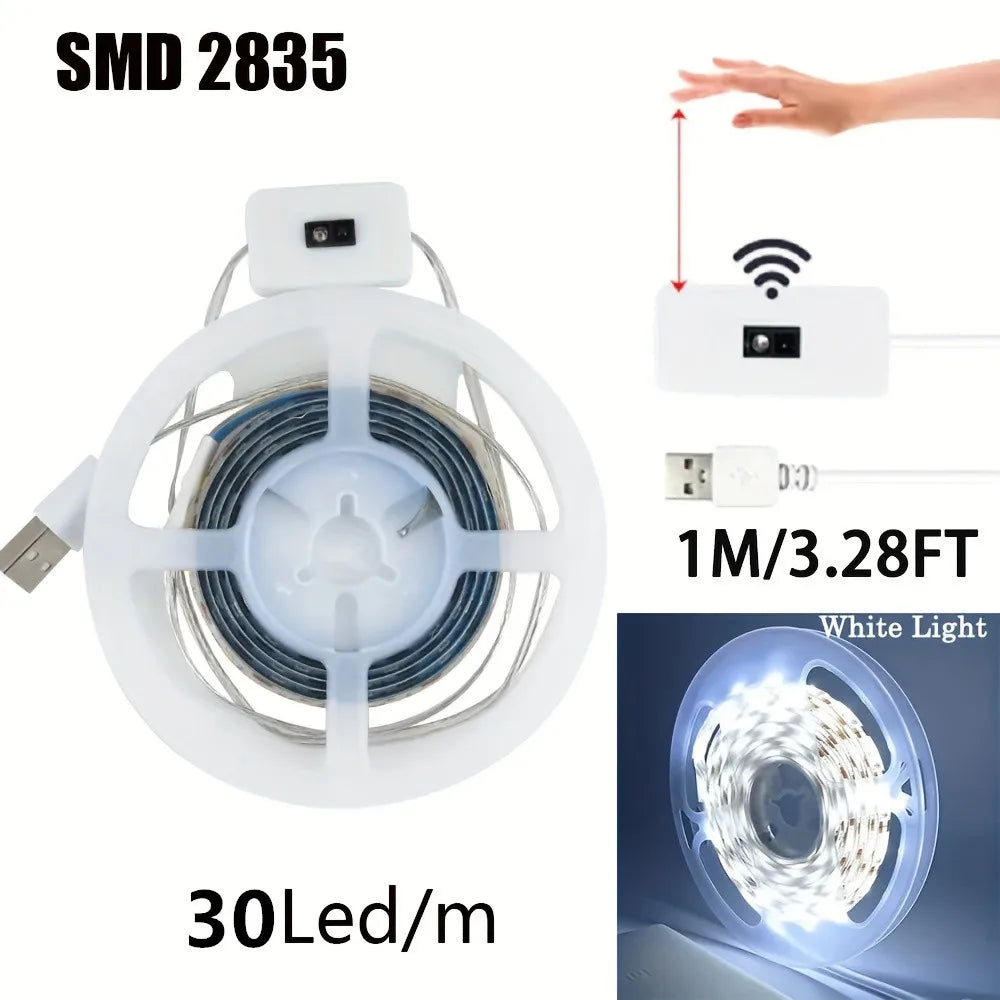 1M USB LED Night Light Strip – Motion Sensor Dimmable Backlight for TV & Kitchen