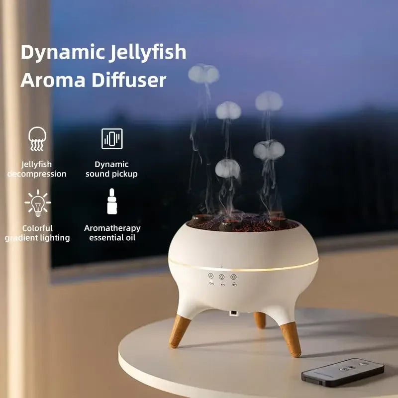 Dynamic Jellyfish Air Humidifier β 250ML Essential Oil Diffuser with Remote & 7-Color Night Light