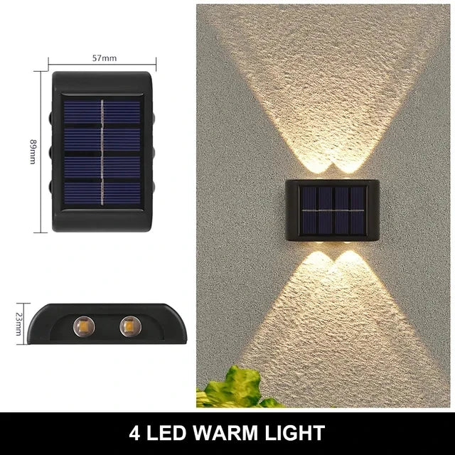 Solar Wall Lamp ā Outdoor Waterproof Warm Light for Balcony, Yard & Garden Exterior Decoration