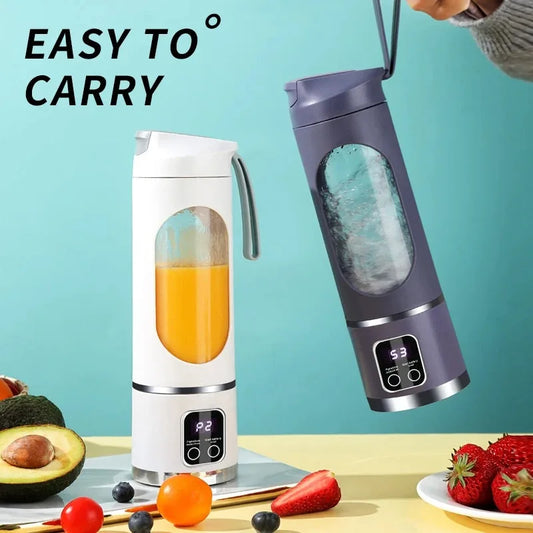 2025 Mini Electric Ice Crusher & Juicer – 450ML Household Juice Cup with Powerful Motor & Digital Display
