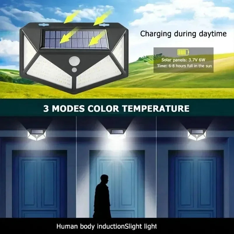 Solar LED Outdoor Garden Light β Waterproof Spotlight with Motion Sensor