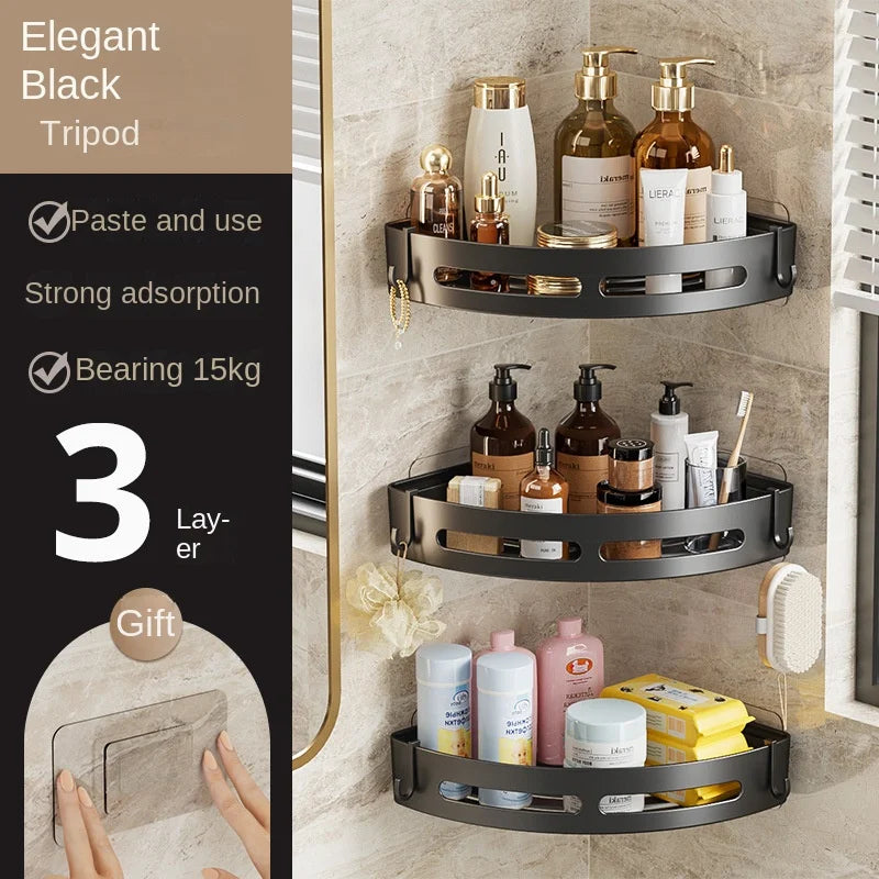No-Drill Waterproof Shower Shelf – Strong Adhesive Wall-Mounted Bathroom Organizer (1/2/3 PCS)