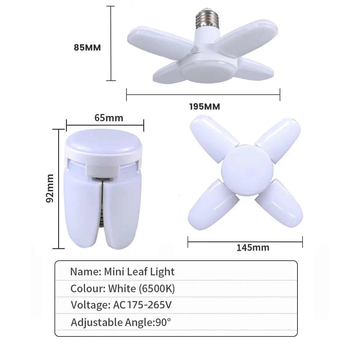 E27 Foldable Fan-Shaped LED Bulb β 28W Deformable Ceiling Light 6500K
