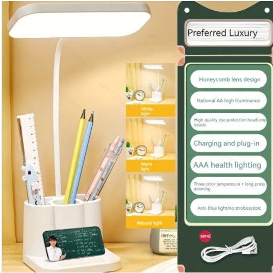 LED Touch Desk Lamp β Foldable USB Reading Lamp with Dimmable Eye-Care Light