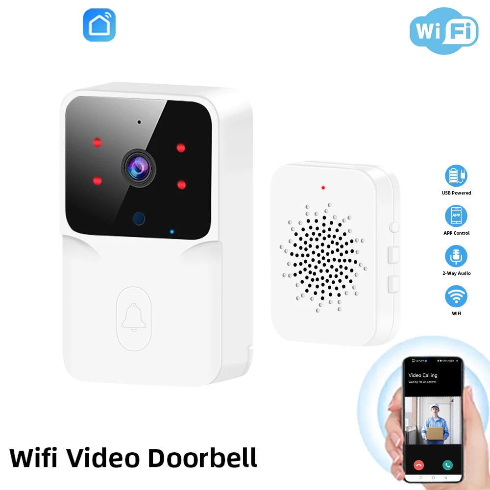 Wireless Smart Video Doorbell – WiFi Home Security Camera with 2-Way Audio & Night Vision