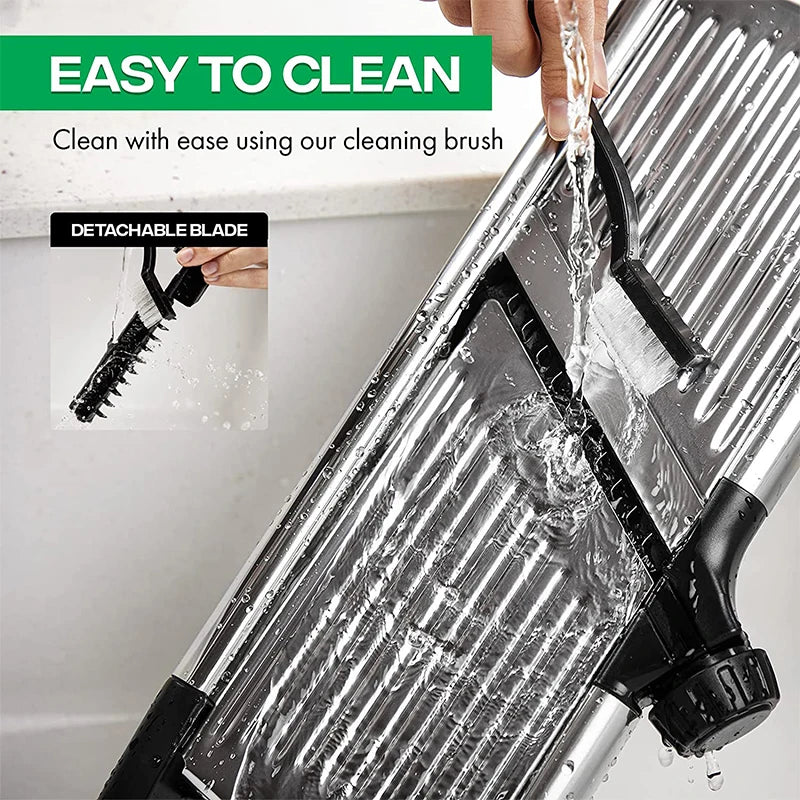 LMETJMA Adjustable Mandoline Slicer – Stainless Steel Vegetable Chopper for Potato, Tomato, Onion & Carrot