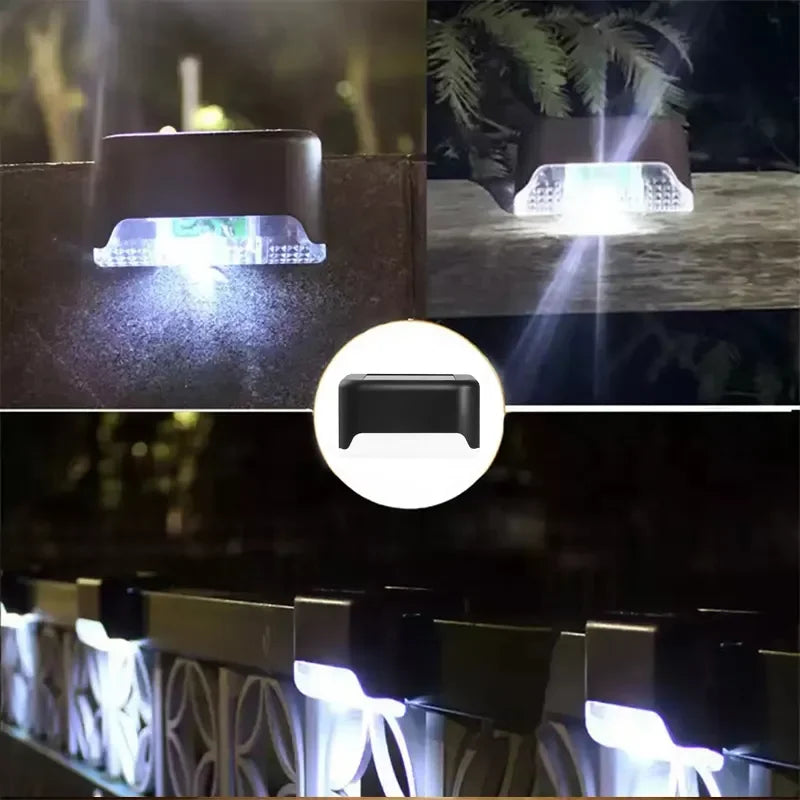 Warm White LED Solar Step Lamp – Waterproof Outdoor Garden & Stair Light for Patio & Balcony