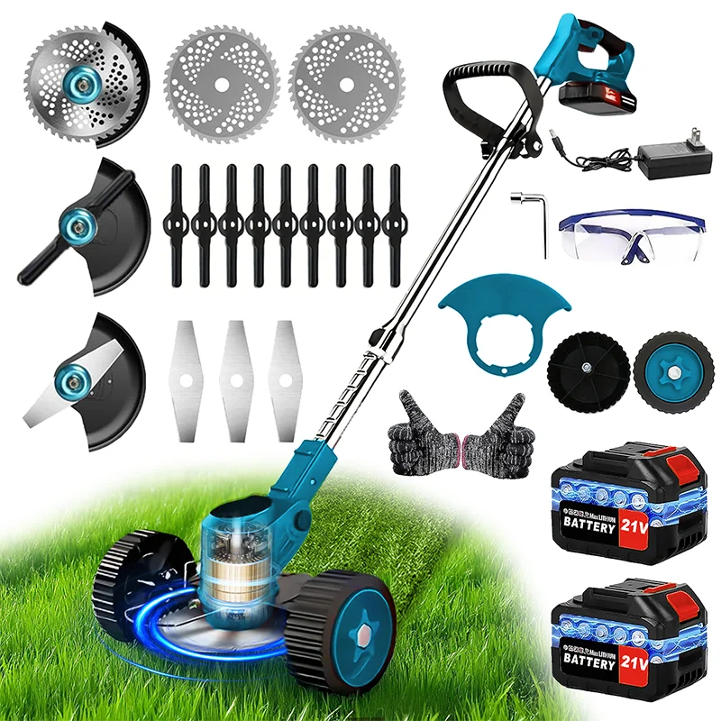 Cordless Lawn Mower & Weed Trimmer – Riding Weed Eater for Courtyards & Gardens