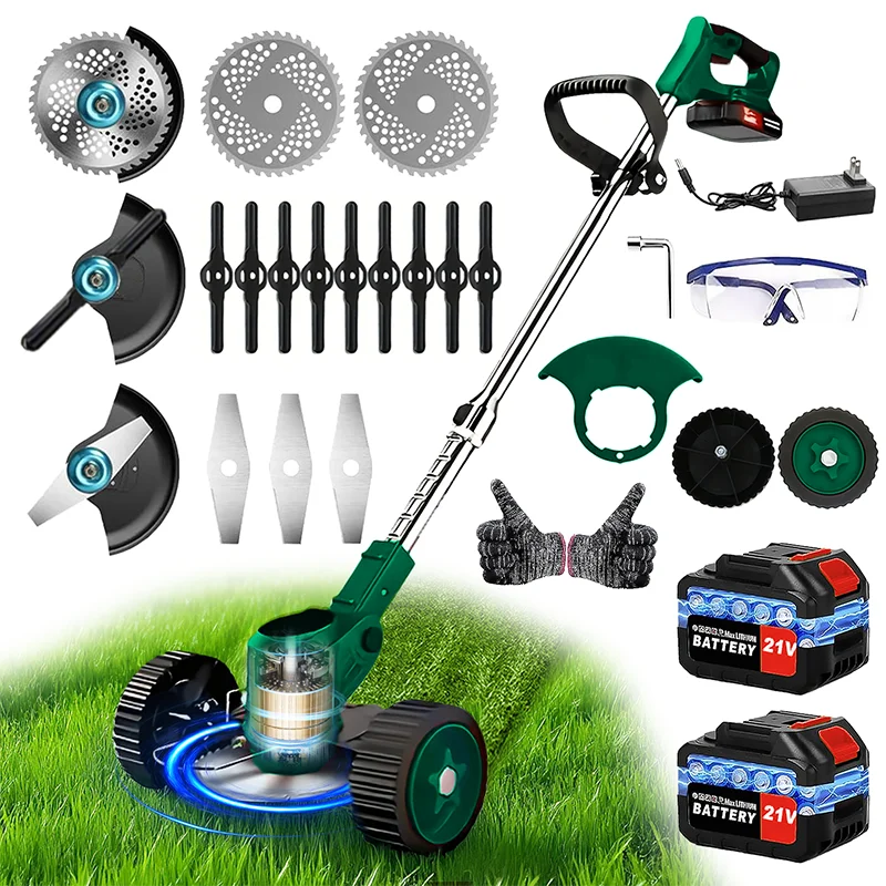 Cordless Lawn Mower & Weed Trimmer – Riding Weed Eater for Courtyards & Gardens