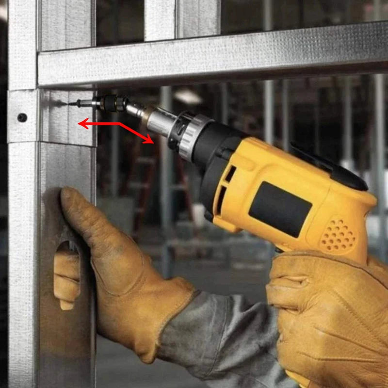 1/4" Hex Magnetic Screwdriver Bit Set – Drill Extension Rod with Quick-Change Holder & Drive Guide