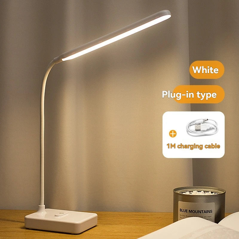 LED Touch Desk Lamp – Foldable USB Reading Lamp with Dimmable Eye-Care Light