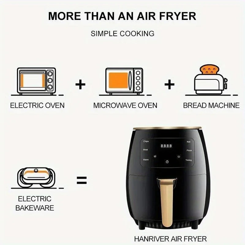 6L Digital Touch Air Fryer – Multi-Use Non-Stick Oven for Kitchen & Home