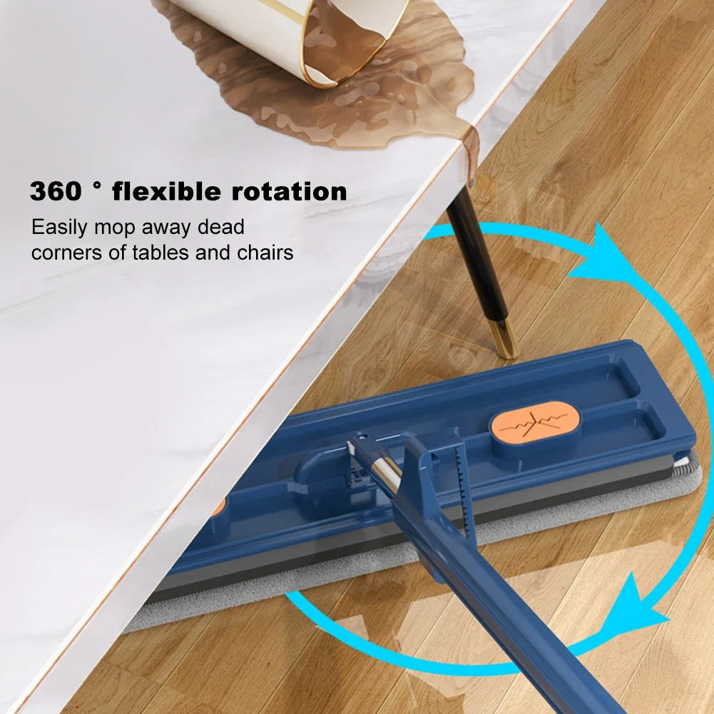360° Rotating Flat Mop – Self-Cleaning Microfiber Floor Mop with No Hand-Washing Design