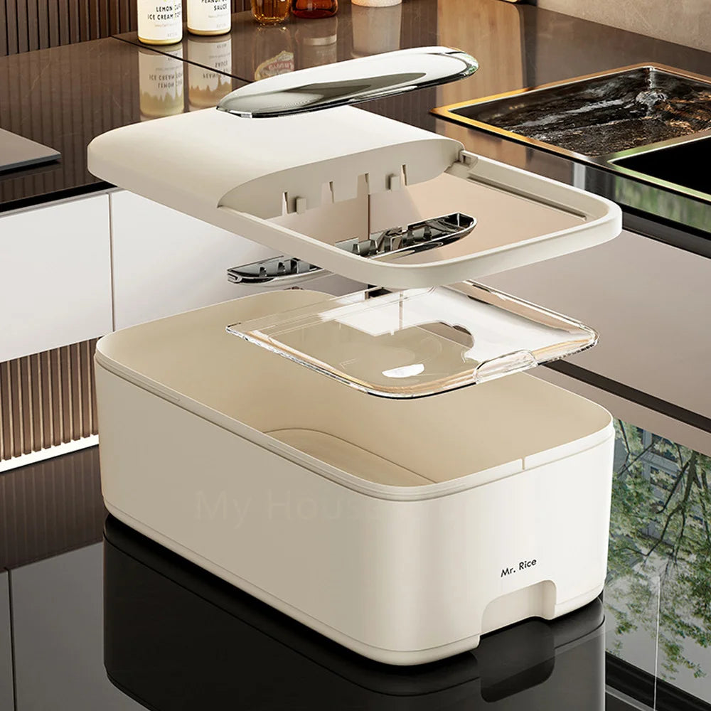 10KG Rice Storage Container – Sealed Insect & Moisture-Proof Kitchen Grain Box with Lid