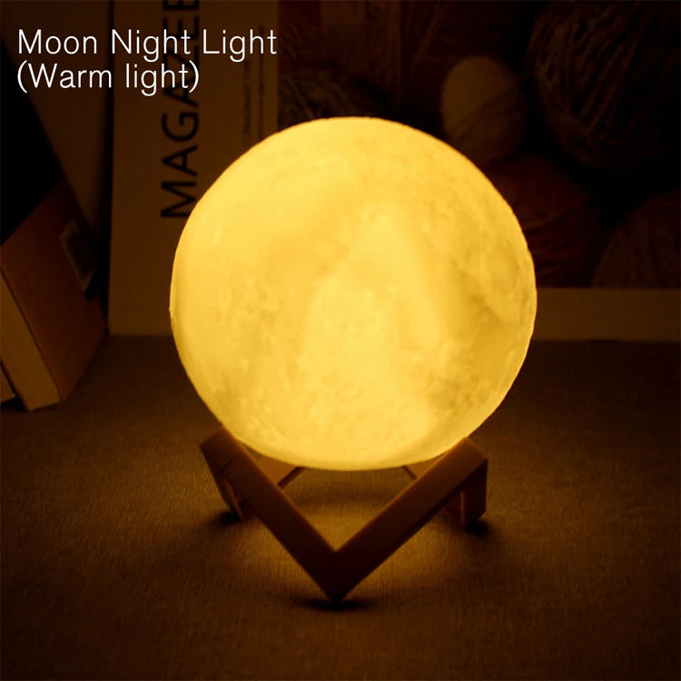 LED Moon & Galaxy Night Light – Book Light for Kids Bedroom Decoration & Gift