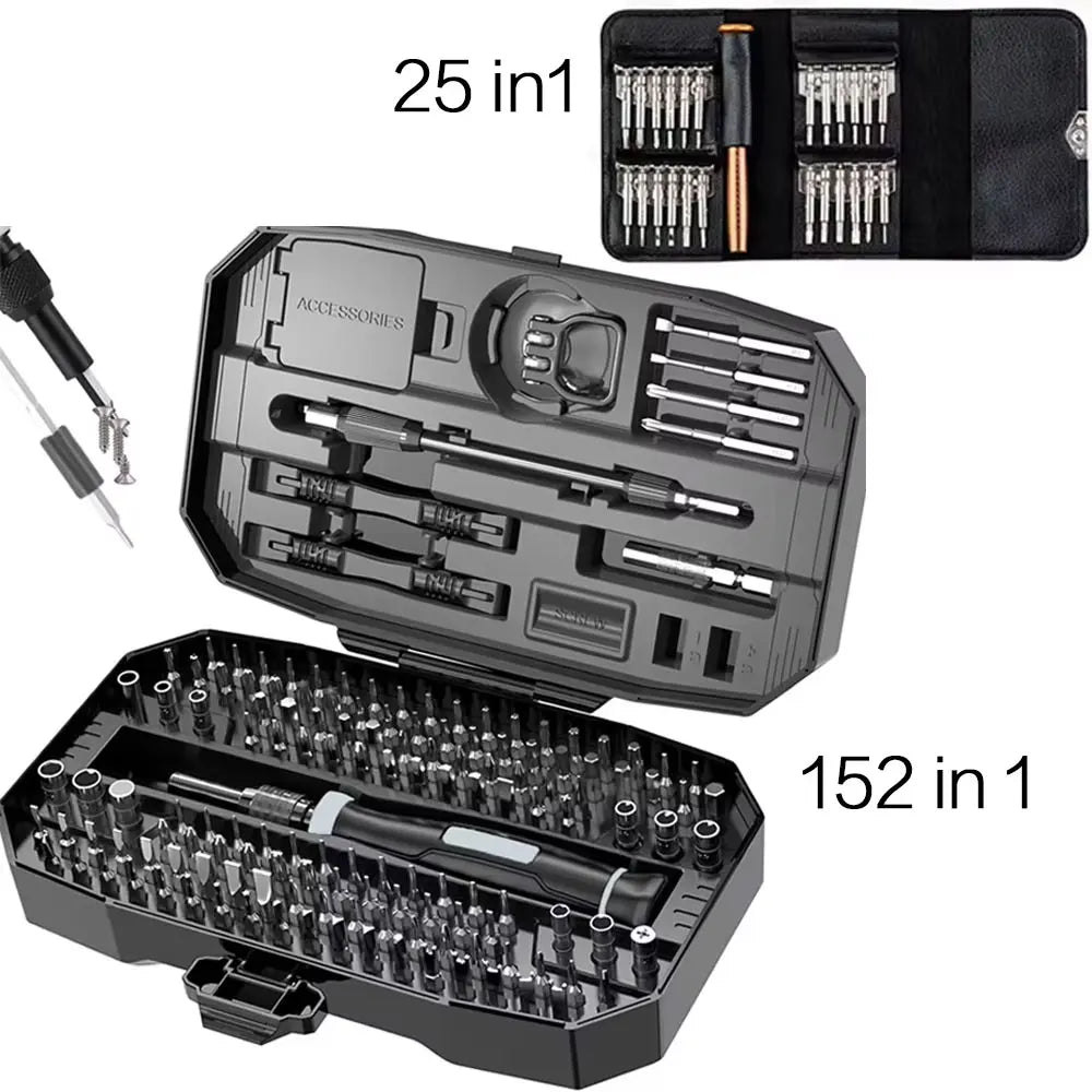 Precision Screwdriver Set (152/25 in 1) – Professional Laptop & Computer Repair Kit with T5 & T6 Torx Bits