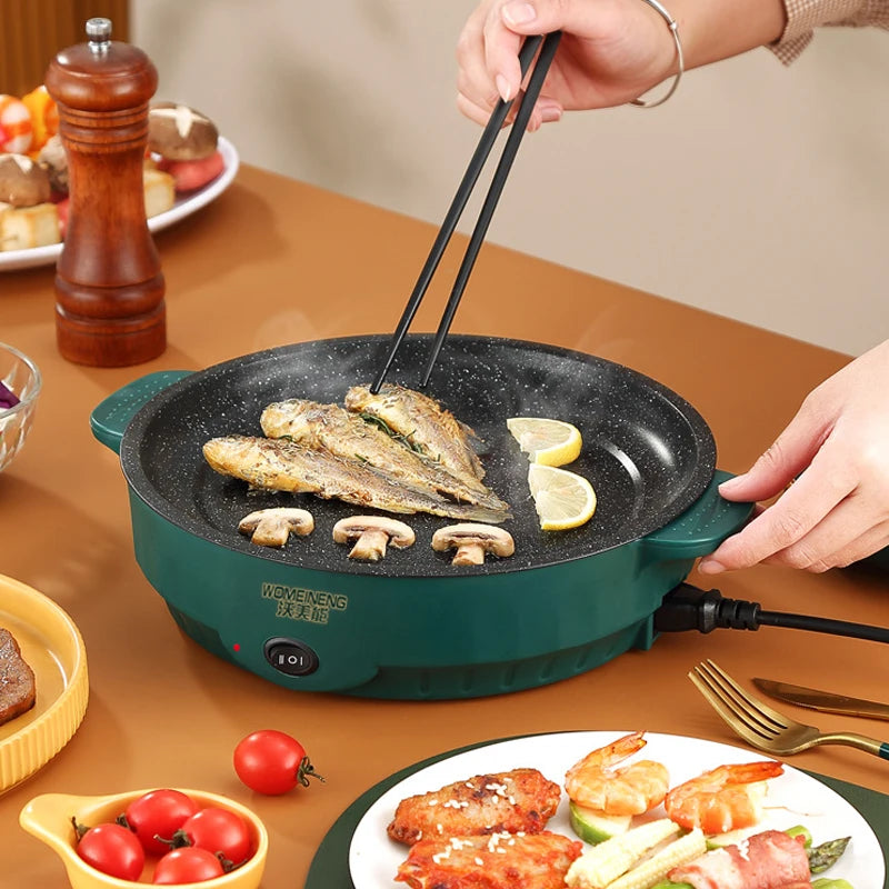 Electric MultiCooker Non-Stick Frying Pan – Electric Grill for Steak, Fish & Omelette