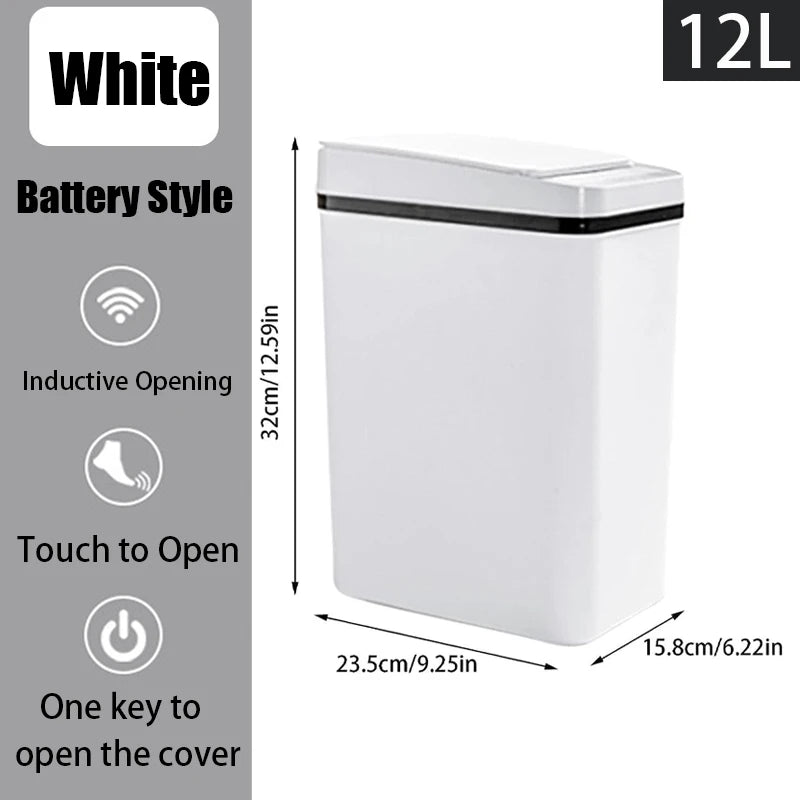12L Touchless Motion Sensor Trash Can – Automatic Kitchen & Bathroom Waste Bin