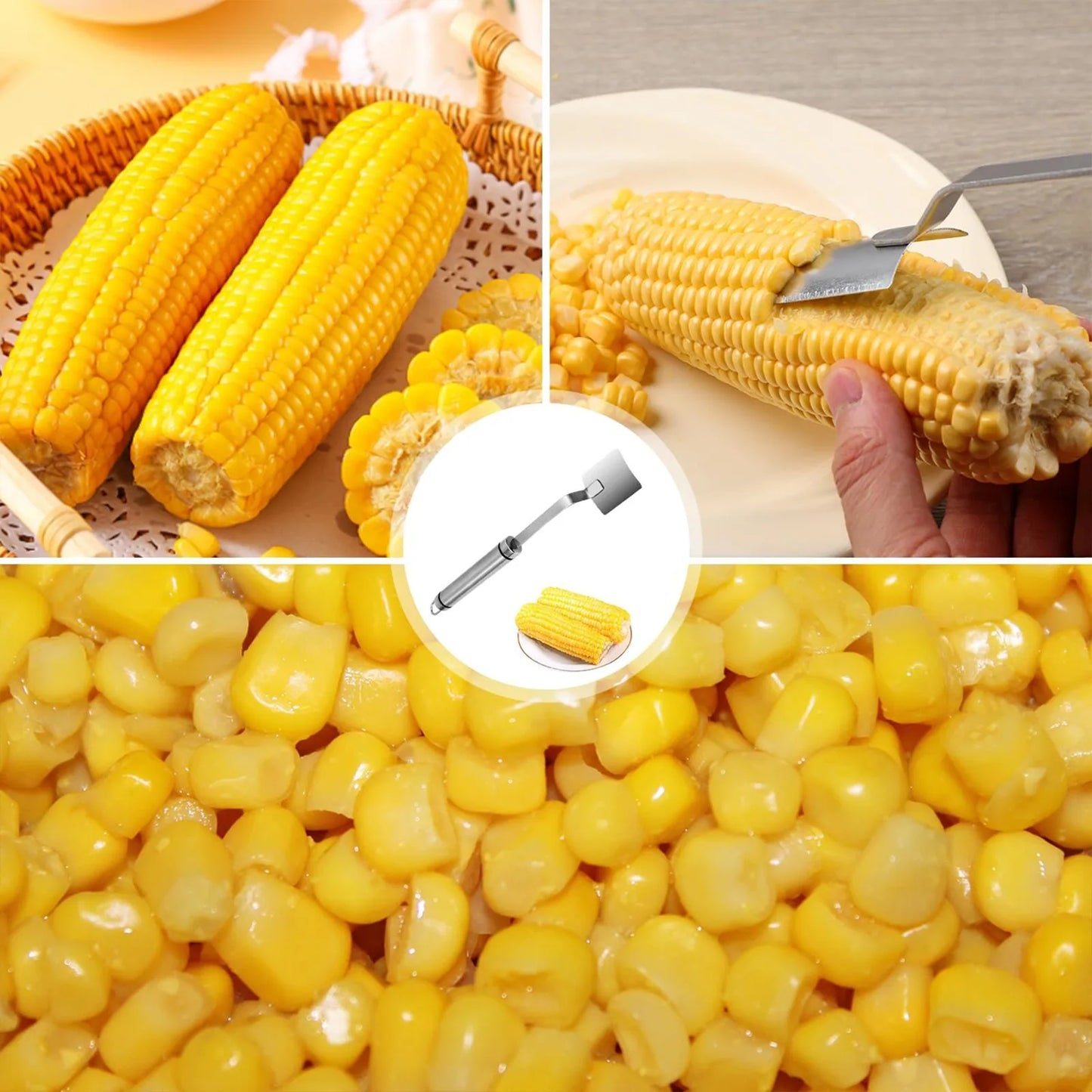 Stainless Steel Corn Peeler – Serrated Cob Stripper & Shaver for Kitchen Fruits & Vegetables