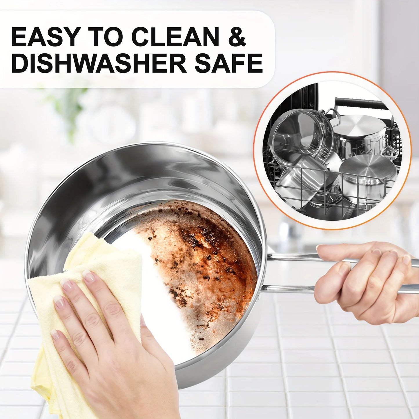 10-Piece Stainless Steel Cookware Set – Induction Compatible Pots & Pans for All Stovetops