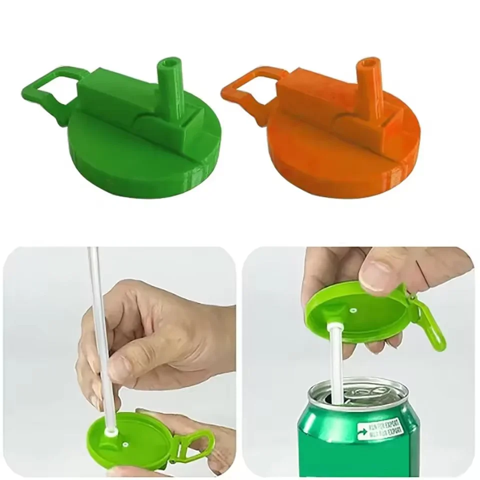 Reusable Silicone Soda Can Lid with Straw – BPA-Free Travel Cover for Standard Beverage Cans, Perfect for Picnics
