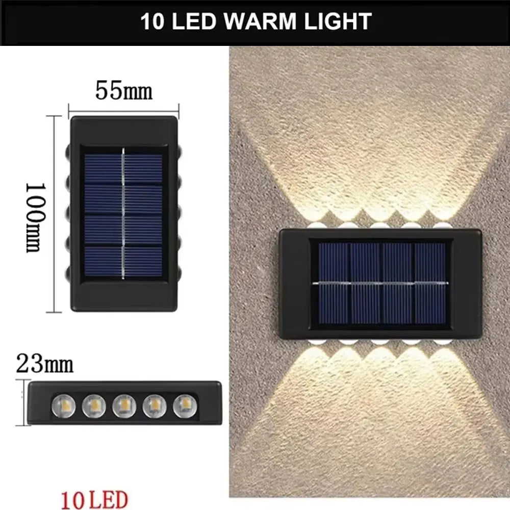 Solar Wall Lamp – Outdoor Waterproof Warm Light for Balcony, Yard & Garden Exterior Decoration