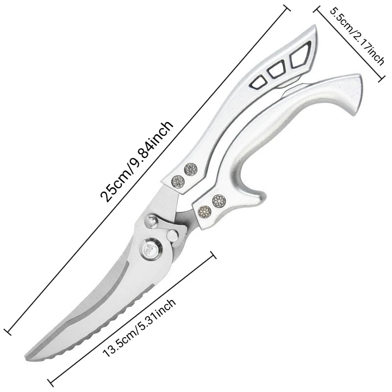 Heavy-Duty Kitchen Scissors – Multifunctional Stainless Steel Food & Poultry Cutter, Dishwasher Safe
