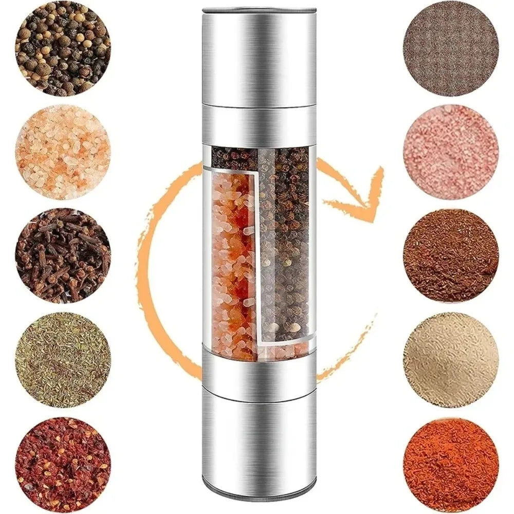 Stainless Steel Pepper Grinder – Manual Sea Salt & Spice Mill Reusable