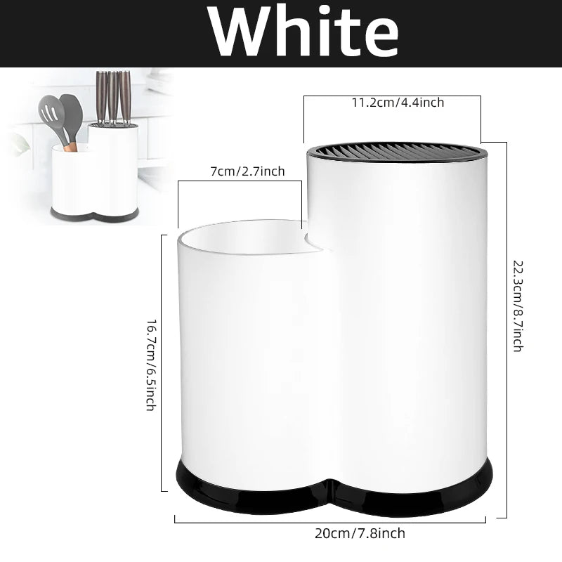 Multi-Function Knife Holder & Utensil Stand – PP Flatware Drainer Kitchen Organizer Rack