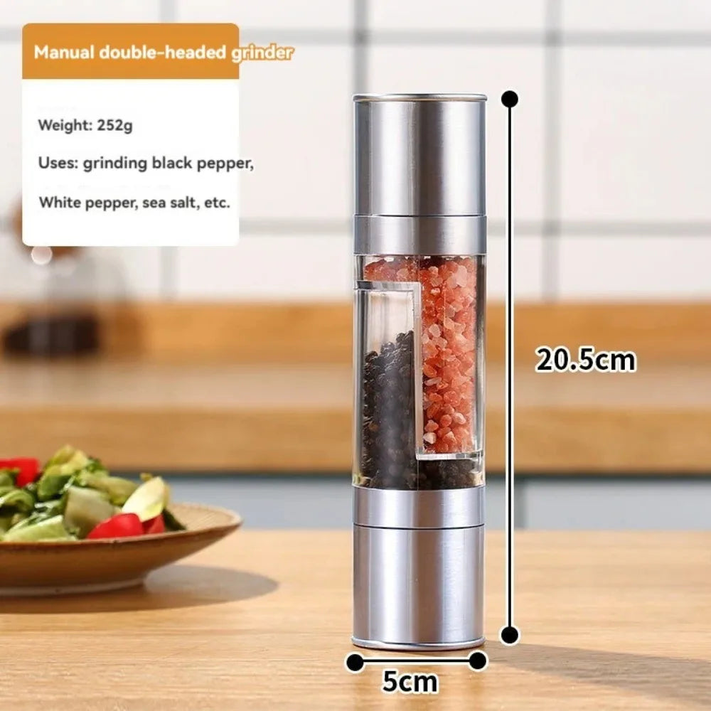 Stainless Steel Pepper Grinder – Manual Sea Salt & Spice Mill Reusable