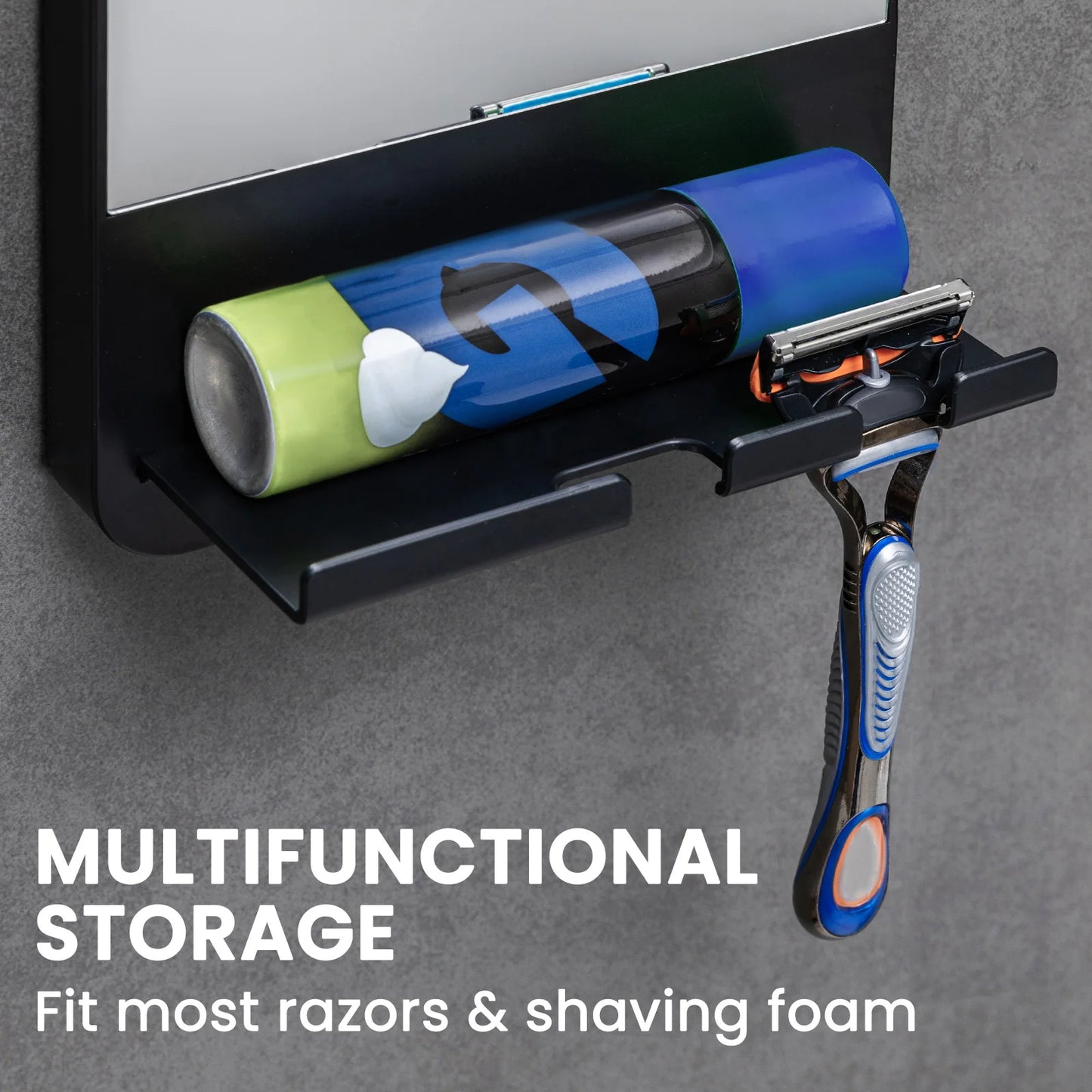 TAILI Fogless Shower Mirror for Shaving – Fog-Free Bathroom Mirror with Razor Holder, Suction Mount, Rust-Proof & Removable