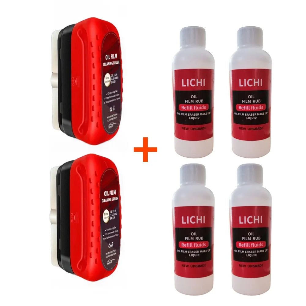 120ML Car Glass Oil Film Cleaner – Hydrophobic Windshield Remover Brush for Automotive Windows