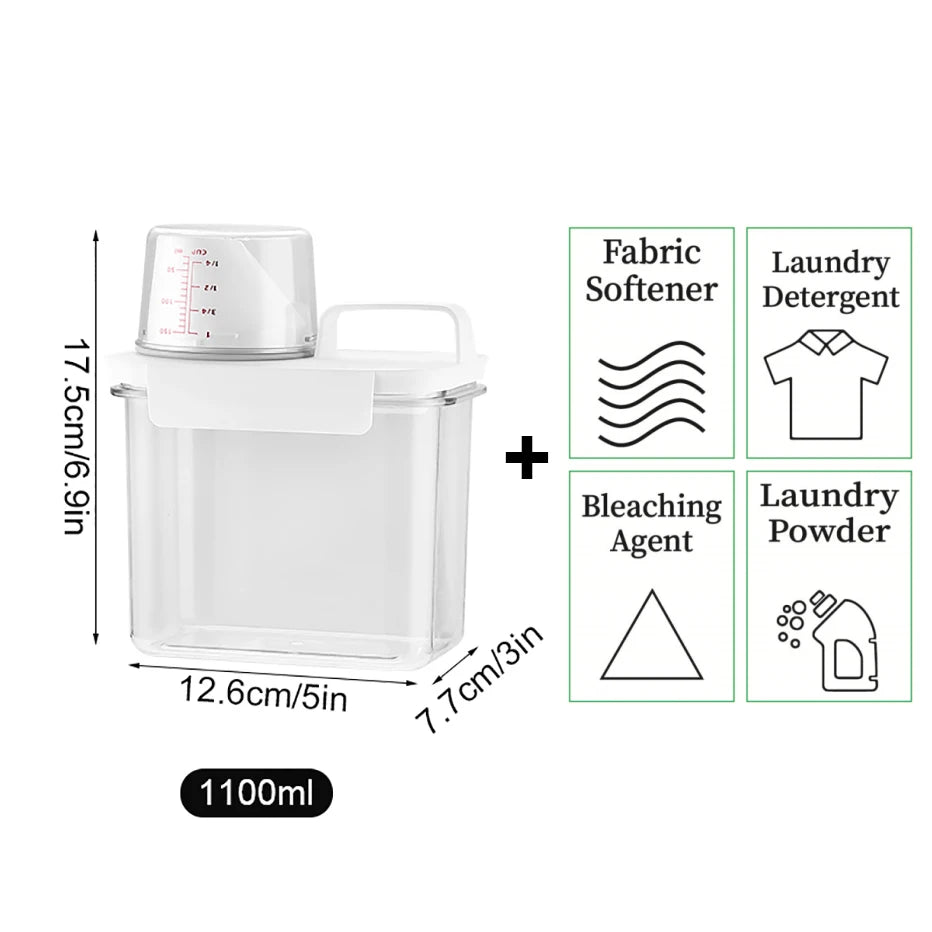 Refillable Laundry Detergent Dispenser – 1100/1800/2300ML Storage Container with Labels