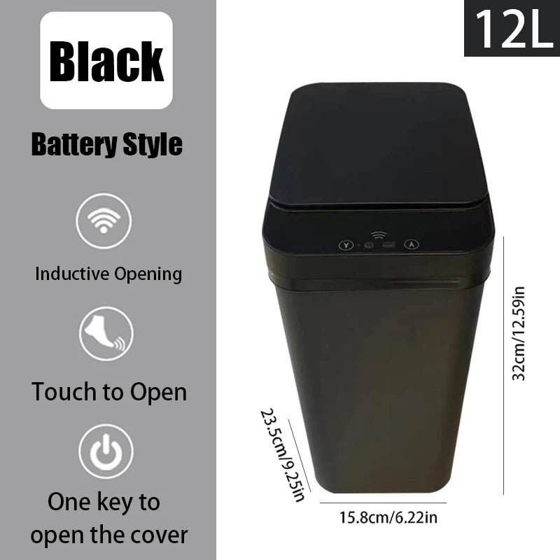 12L Touchless Motion Sensor Trash Can – Automatic Kitchen & Bathroom Waste Bin