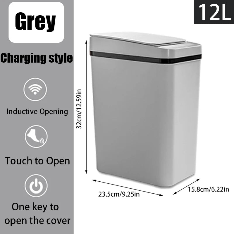 12L Touchless Motion Sensor Trash Can – Automatic Kitchen & Bathroom Waste Bin
