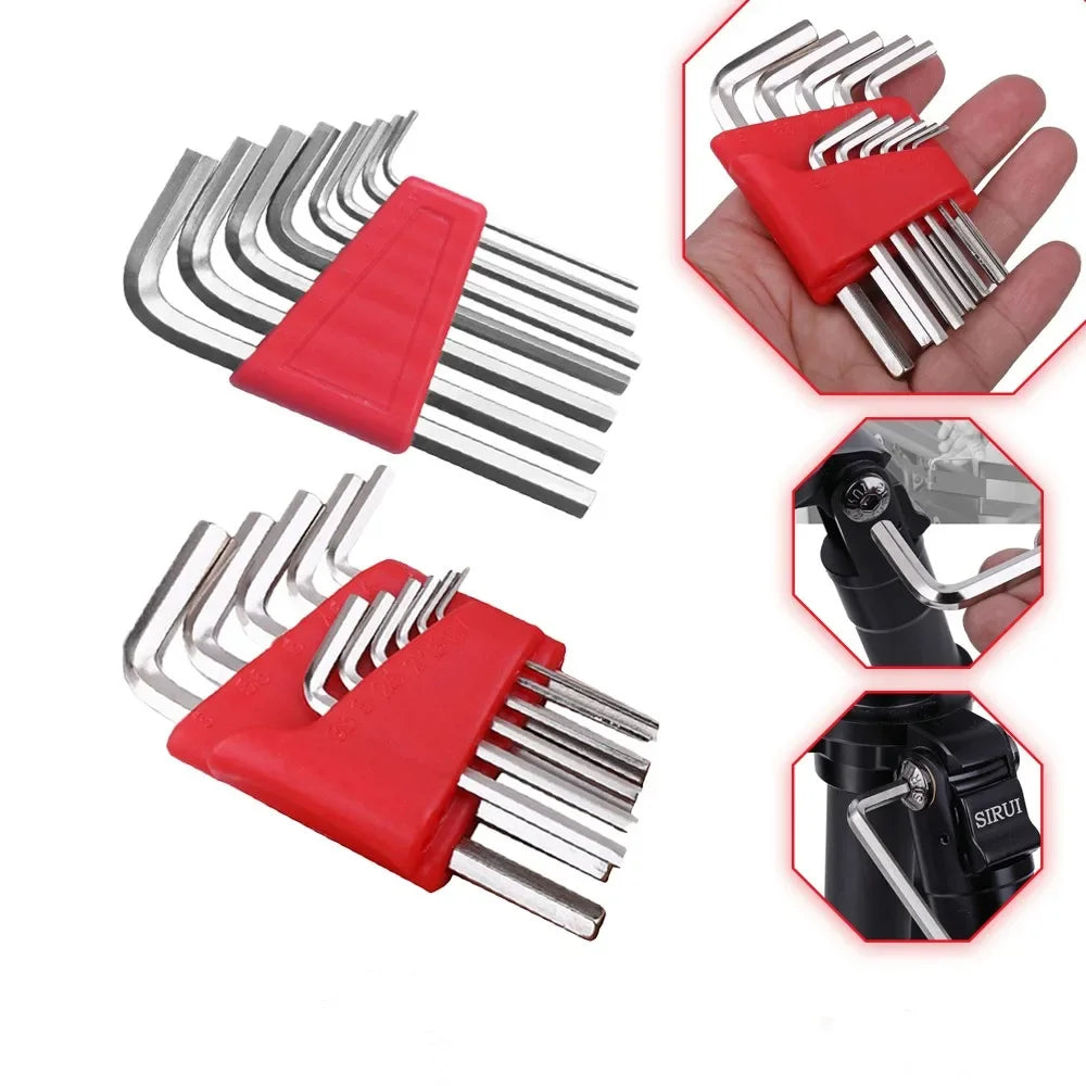 Metric & Inch Allen Wrench Set (5/8/11 PCS) – L-Key Short Arm Tool for Vehicle Repair & Home Use