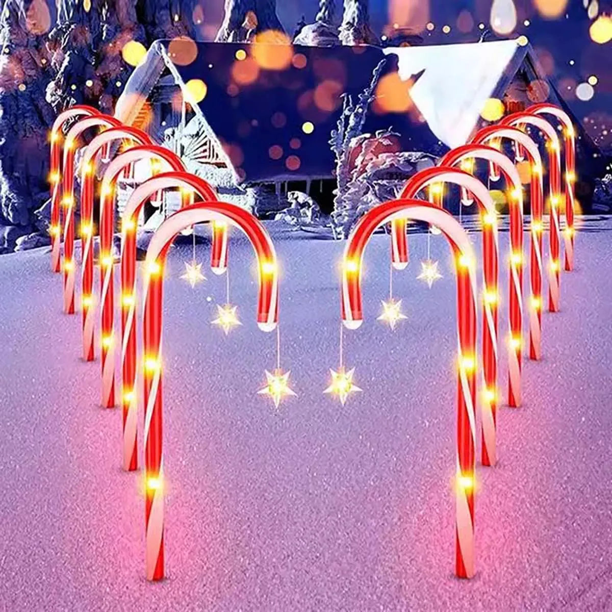 8PCS Solar Garden Cane Lights – 8-Function Waterproof Decorative Xmas Candy Lights