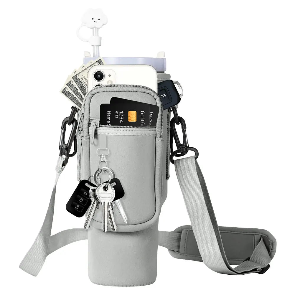 Neoprene Water Bottle Carrier Bag – Insulated Pouch Holder for 40oz Tumbler