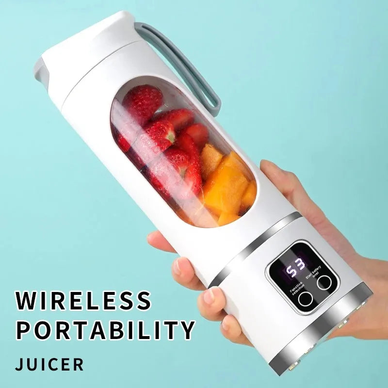 2025 Mini Electric Ice Crusher & Juicer – 450ML Household Juice Cup with Powerful Motor & Digital Display
