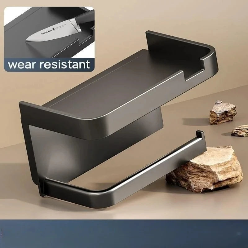 Toilet Paper & Kitchen Towel Holder – Wall-Mounted Plastic Storage Rack for Bathroom & Kitchen