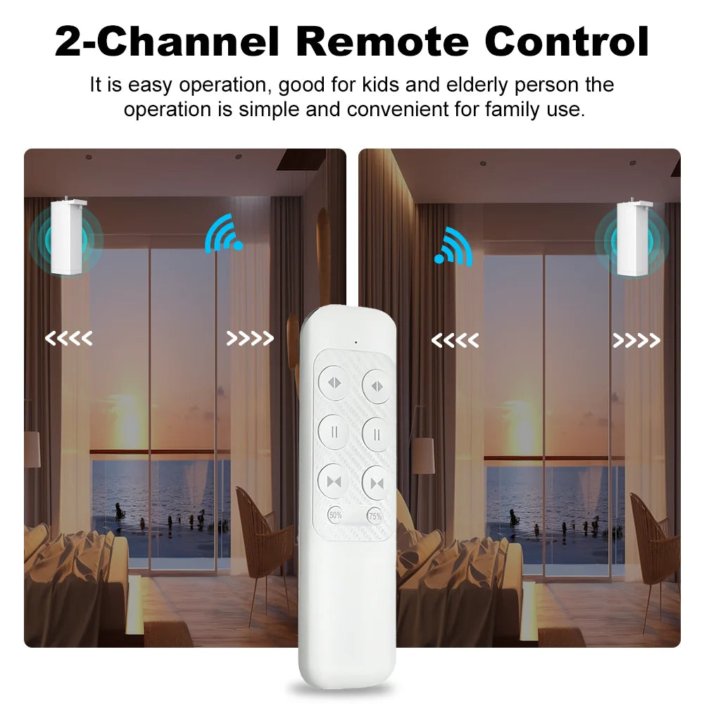 Tuya Smart Curtain Motor 155MM – Zigbee/WiFi Electric Shutter with App, Remote & Voice Control