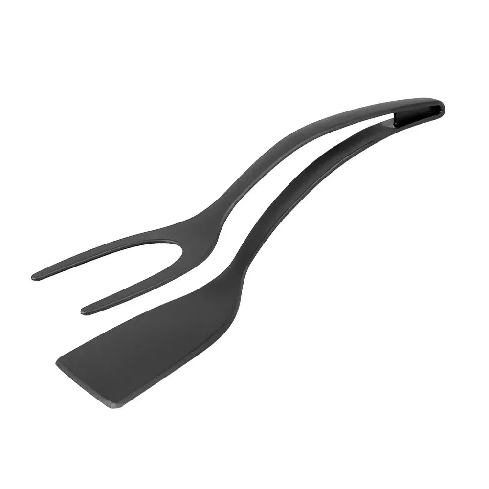 2-in-1 Nylon Flip Tongs – Egg Spatula & Steak Turner Kitchen Cooking Tool