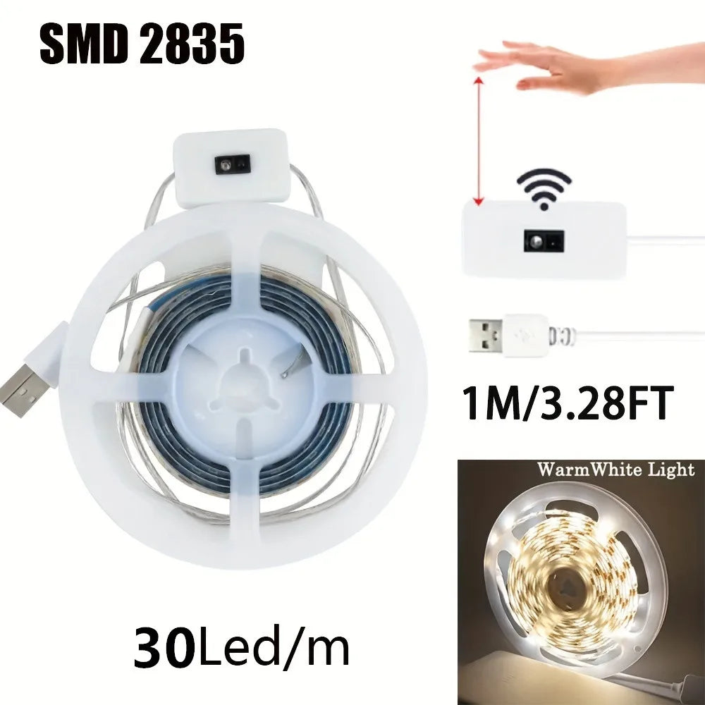 1M USB LED Night Light Strip – Motion Sensor Dimmable Backlight for TV & Kitchen