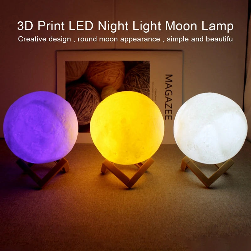 LED Moon & Galaxy Night Light – Book Light for Kids Bedroom Decoration & Gift