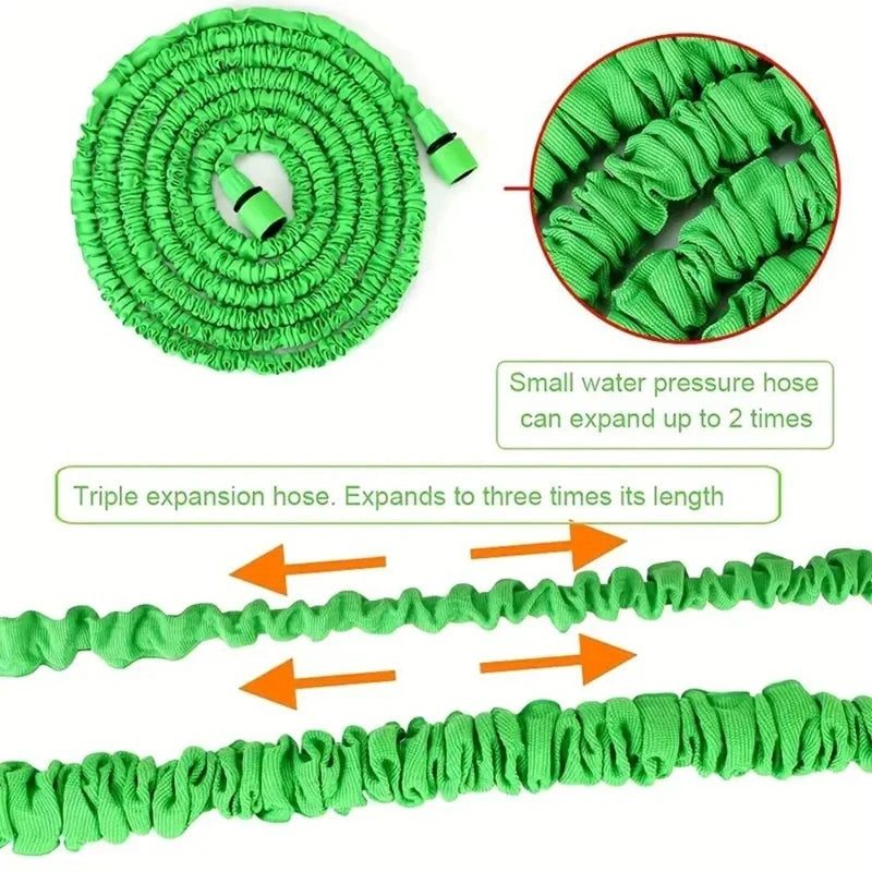 Expandable Magic Garden Hose – High-Pressure Car Wash Hose with 7 Spray Functions