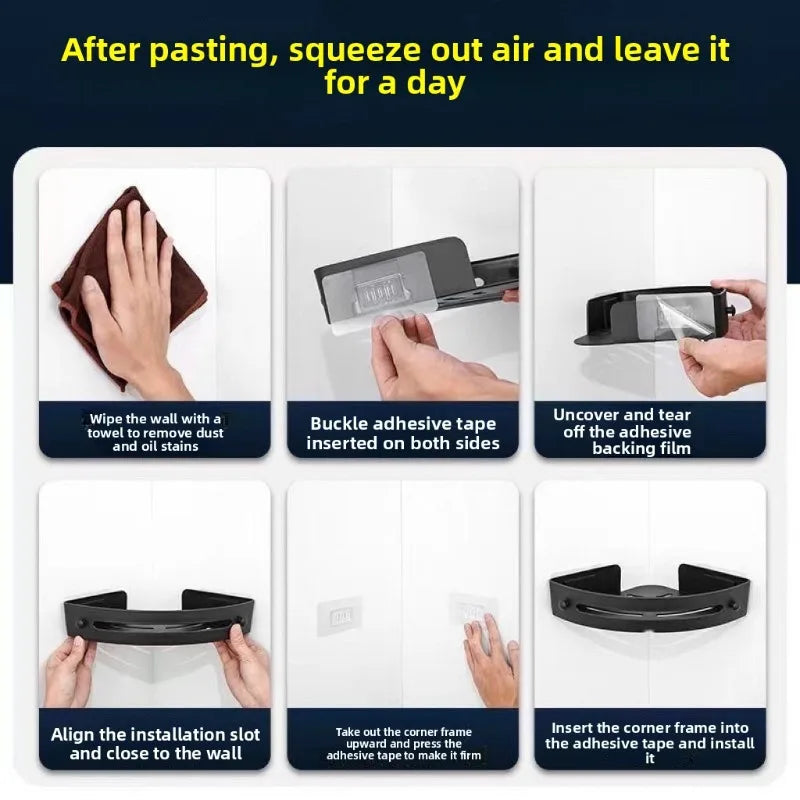 No-Drill Waterproof Shower Shelf – Strong Adhesive Wall-Mounted Bathroom Organizer (1/2/3 PCS)