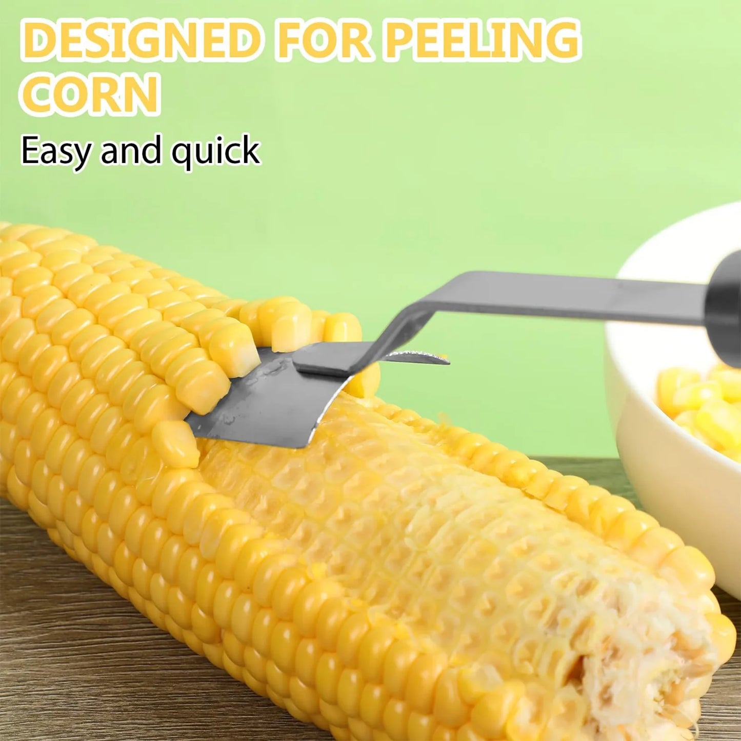 Stainless Steel Corn Peeler – Serrated Cob Stripper & Shaver for Kitchen Fruits & Vegetables