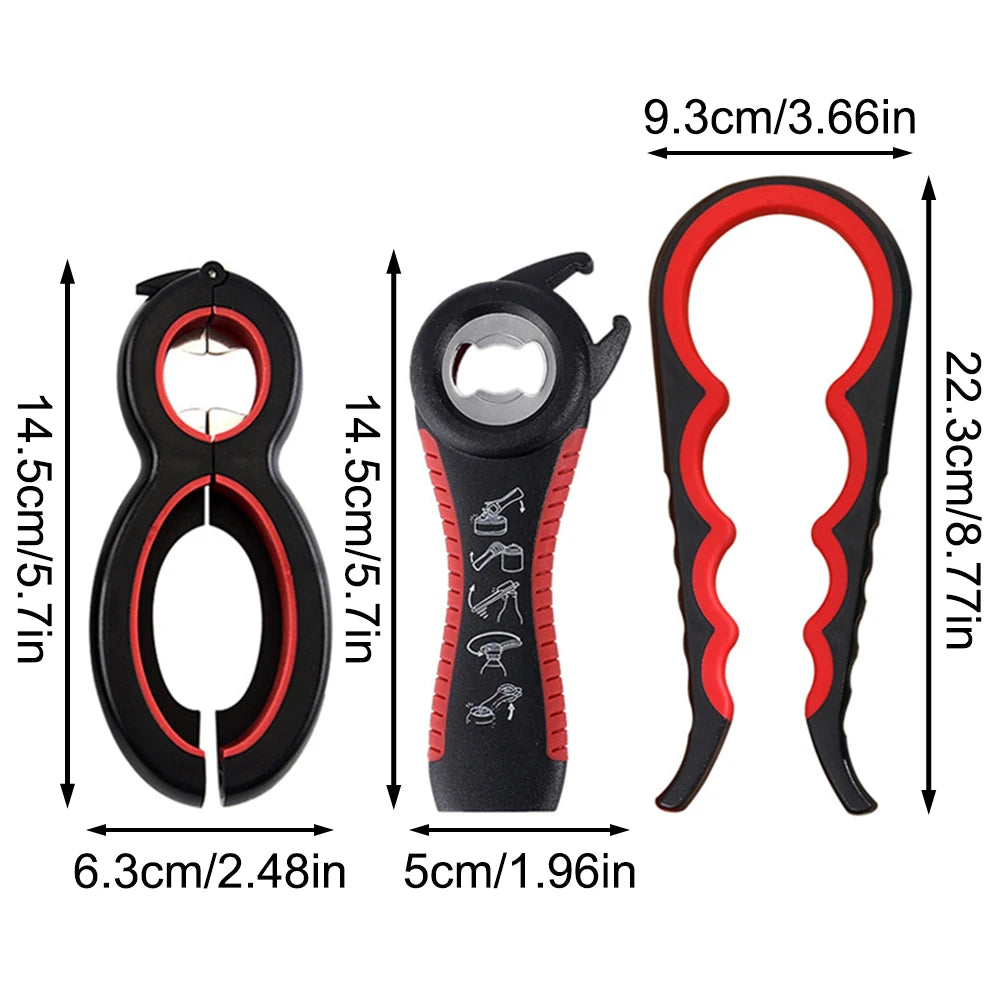 4-in-1 Multi-Functional Can & Bottle Opener – Anti-Slip Cap Twister for Kitchen Use
