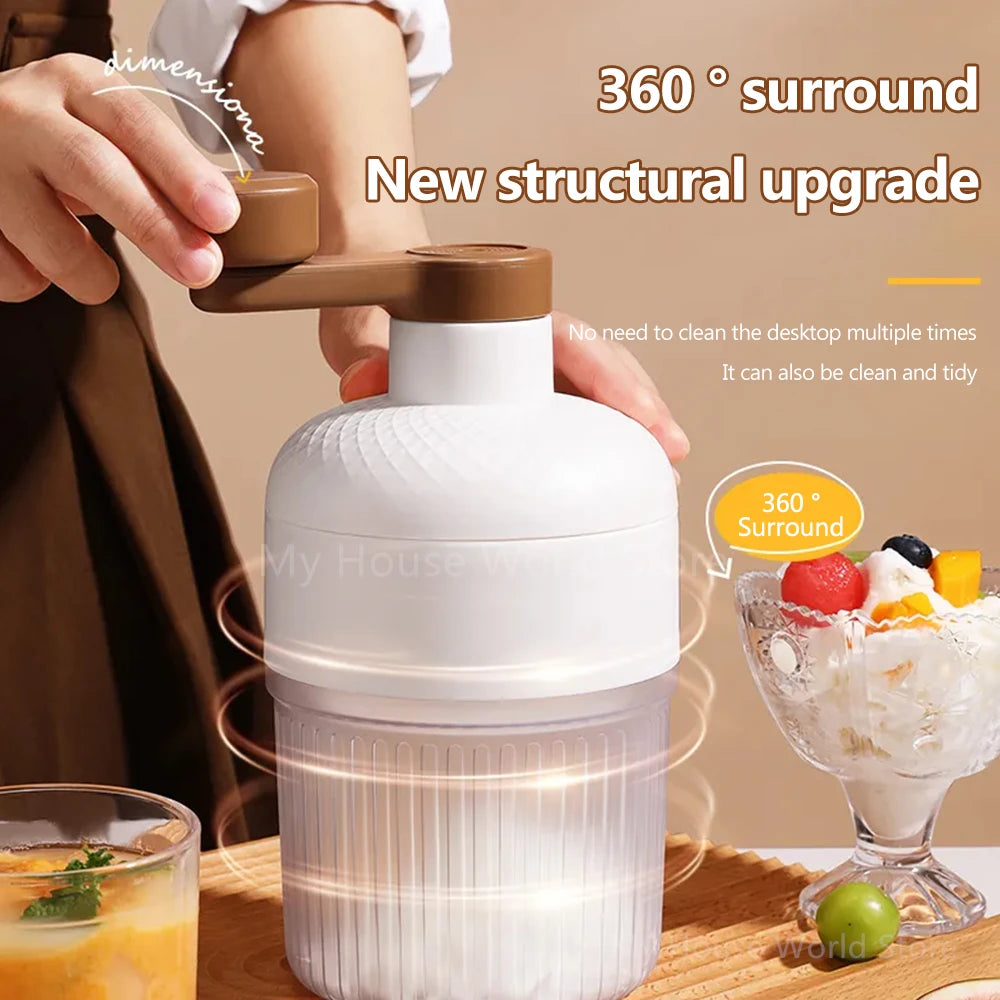 Mini Shaved Ice Machine – Hand-Operated Ice Crusher for Milkshakes & Household Use