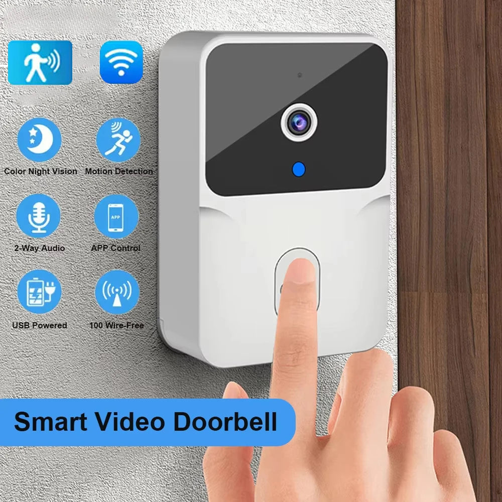Wireless Smart Video Doorbell – WiFi Home Security Camera with 2-Way Audio & Night Vision